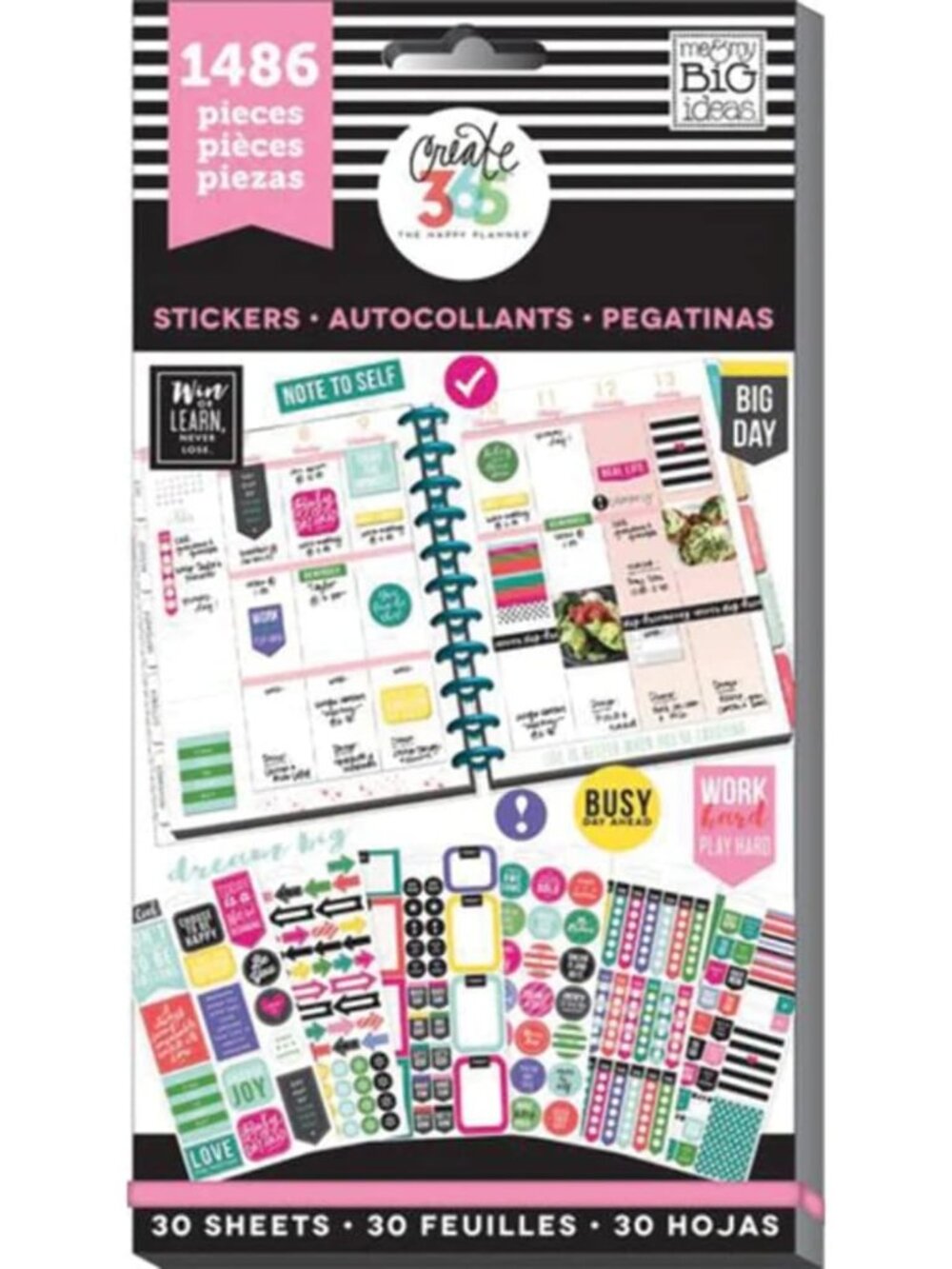 Multi-Color Sticker Value Pack for Scrapbooking & Planning - 30 Sheets, 1486